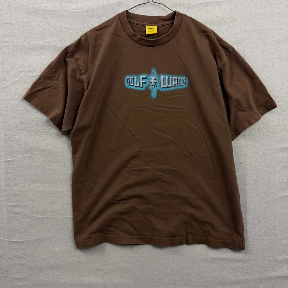 Golf Wang Graphic Tee Mens Large Brown Short Sleeve Star Logo Shirt